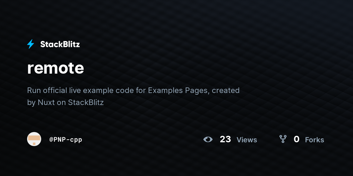remote - StackBlitz