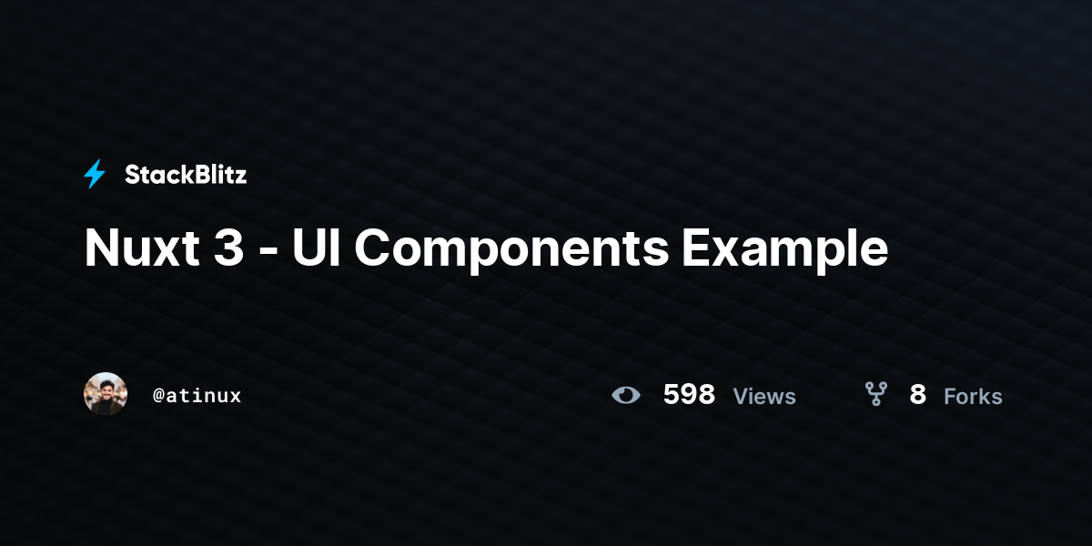 Nuxt 3 - UI Components Example - StackBlitz