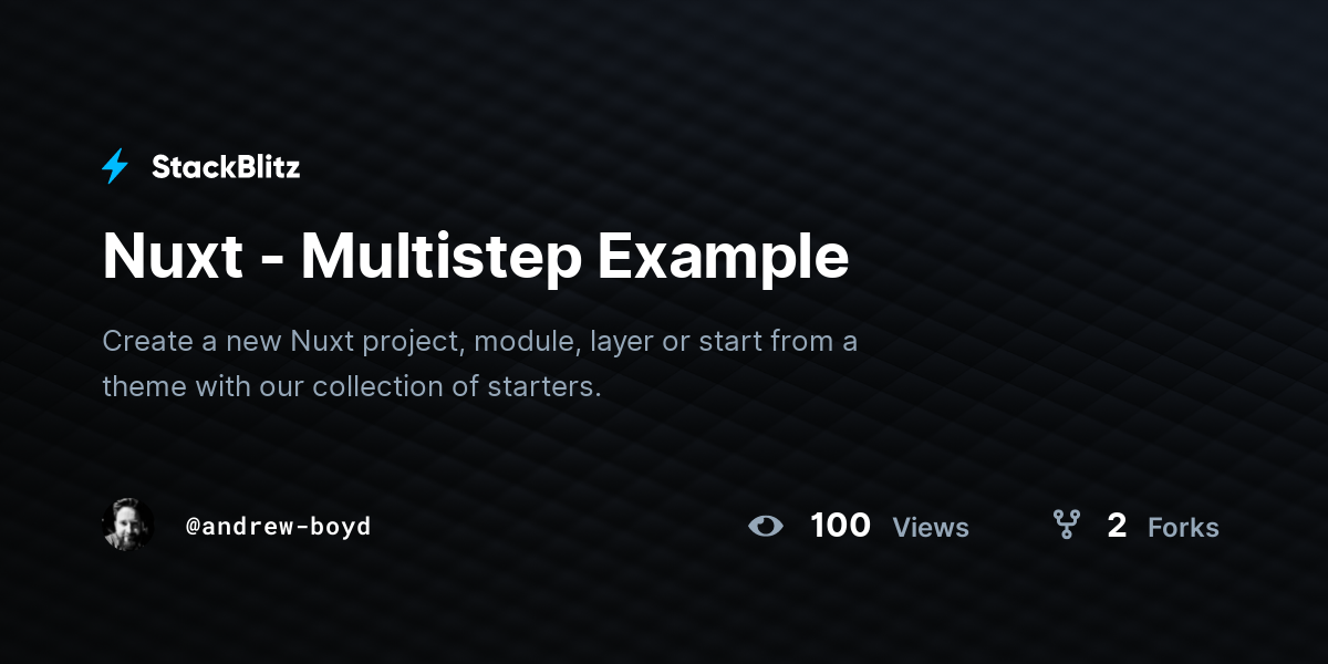 Nuxt - Multistep Example - StackBlitz