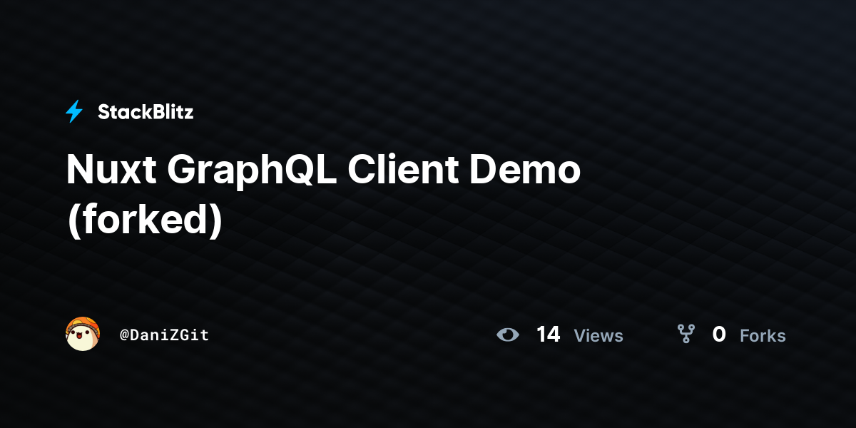 Nuxt GraphQL Client Demo (forked) - StackBlitz