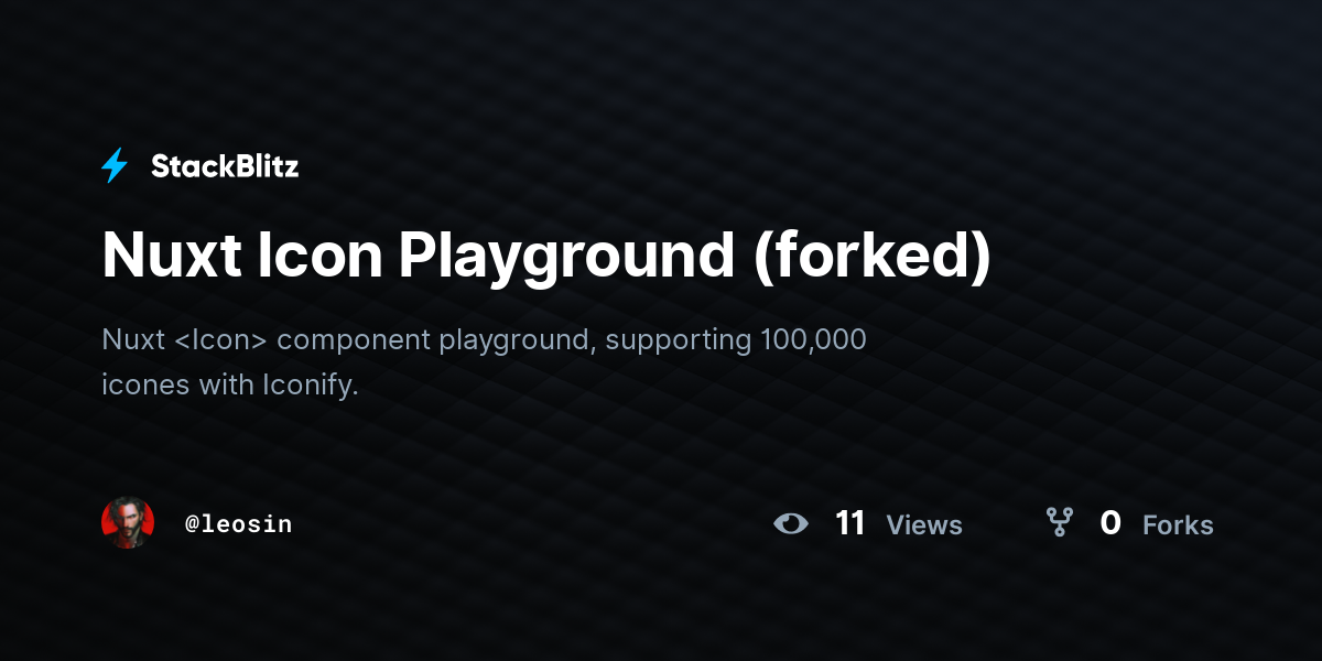 Nuxt Icon Playground (forked) - StackBlitz
