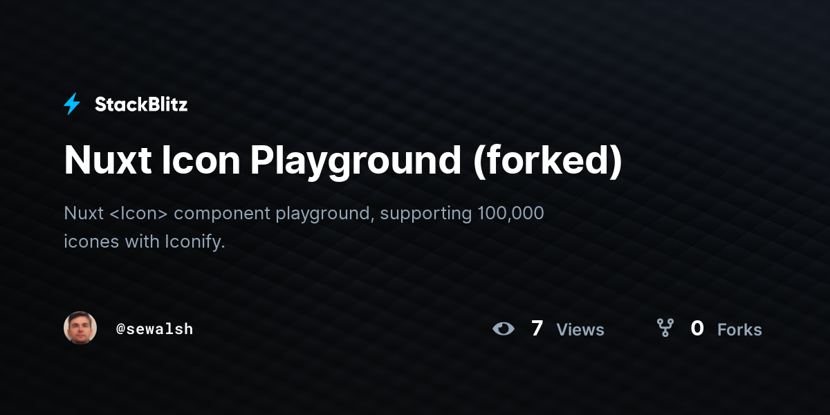 Nuxt Icon Playground (forked) - StackBlitz