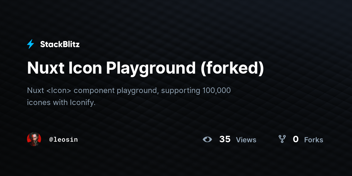 Nuxt Icon Playground (forked) - StackBlitz