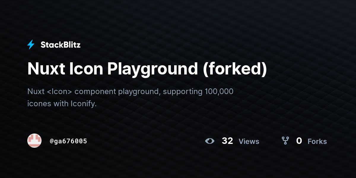 Nuxt Icon Playground (forked) - StackBlitz