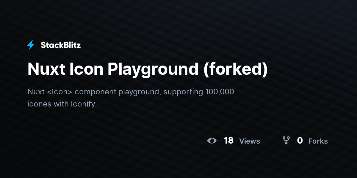 Nuxt Icon Playground (forked) - StackBlitz