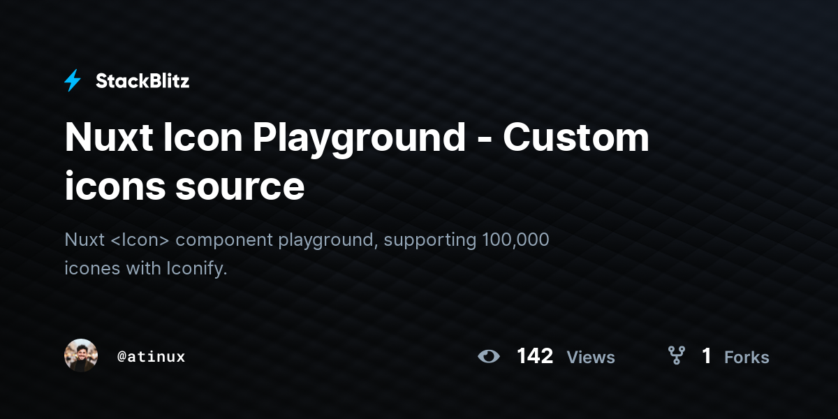 Nuxt Icon Playground - Custom icons source - StackBlitz