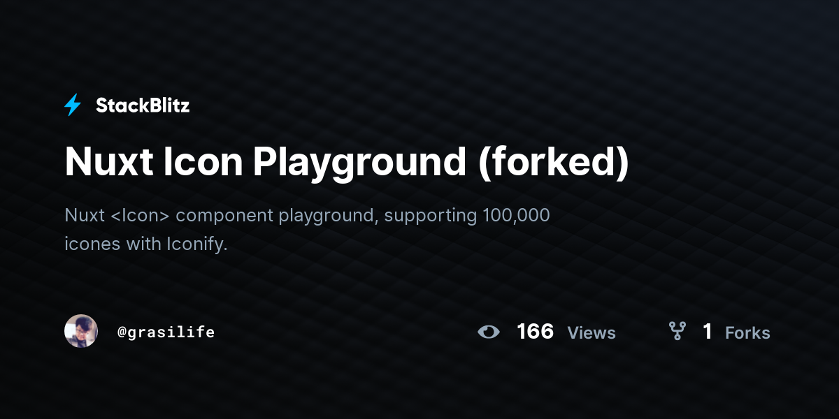 Nuxt Icon Playground (forked) - StackBlitz