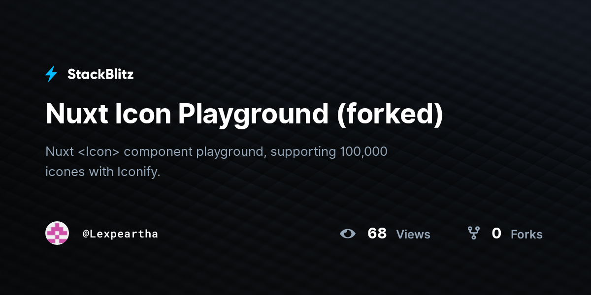 Nuxt Icon Playground (forked) - StackBlitz