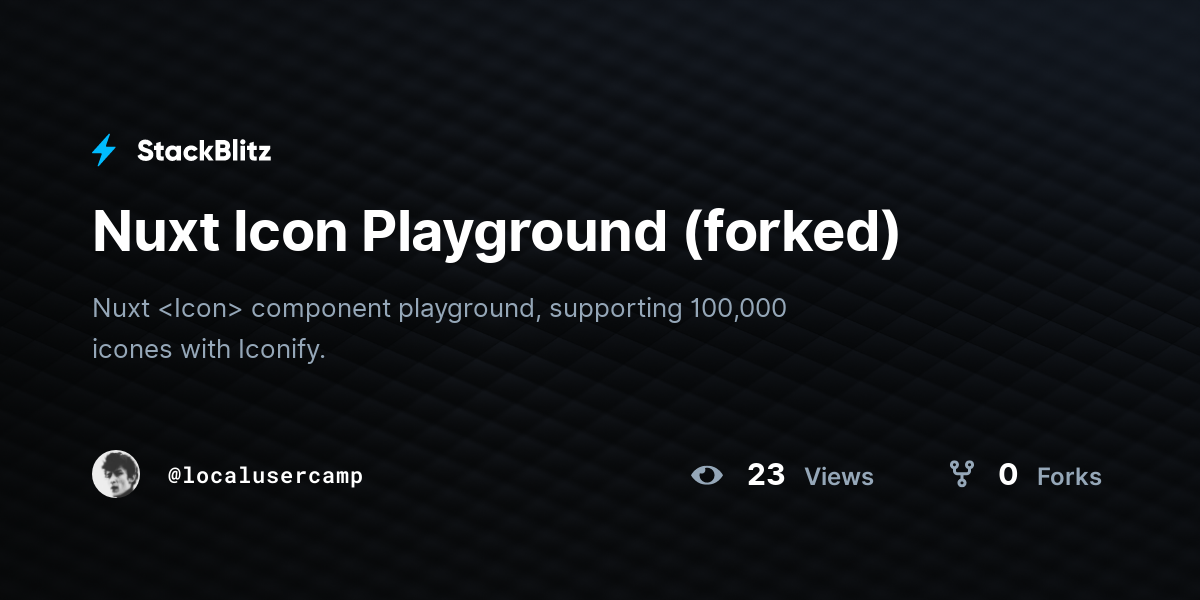 Nuxt Icon Playground (forked) - StackBlitz