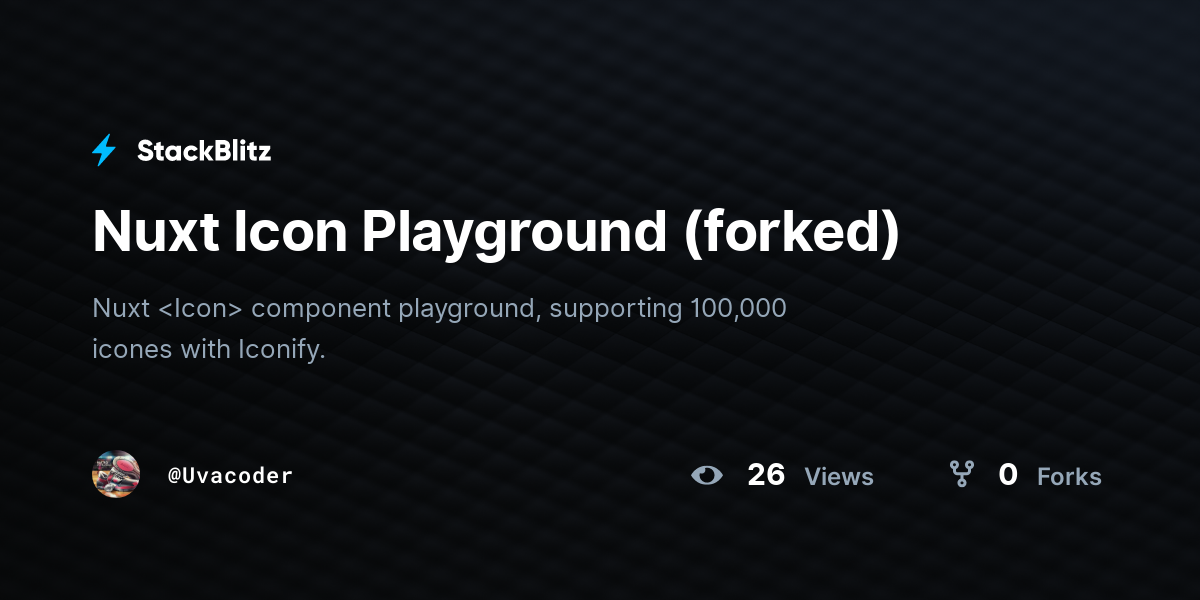 Nuxt Icon Playground (forked) - StackBlitz