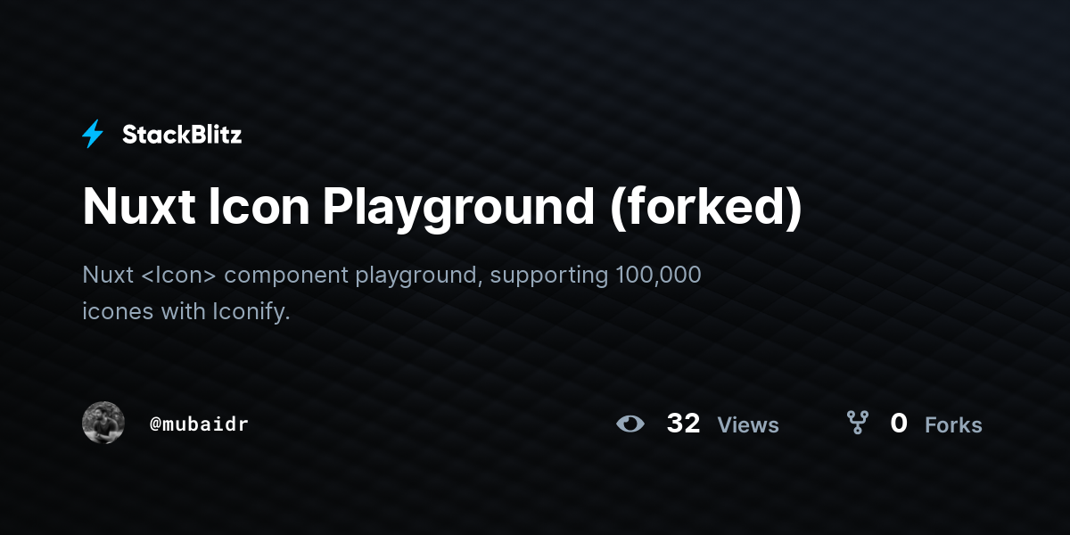 Nuxt Icon Playground (forked) - StackBlitz
