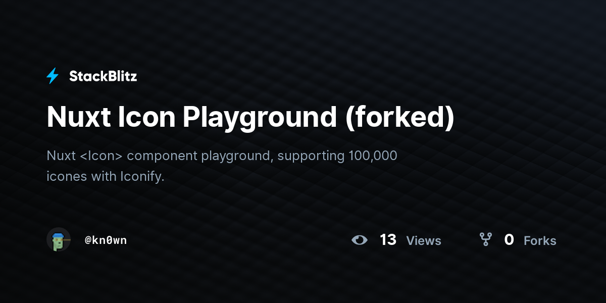 Nuxt Icon Playground (forked) - StackBlitz