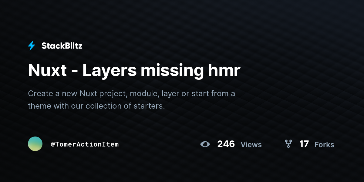 Nuxt - Layers missing hmr - StackBlitz
