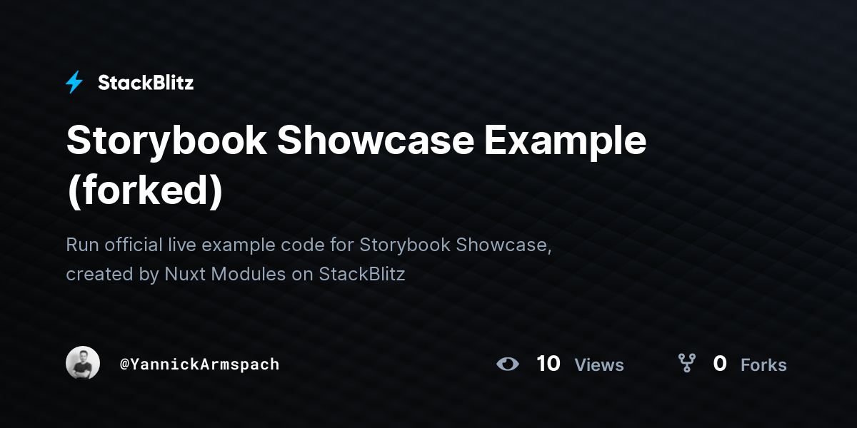 Storybook Showcase Example (forked) - StackBlitz