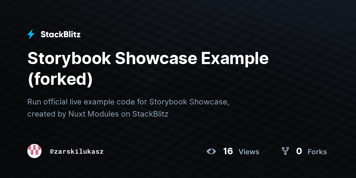 Storybook Showcase Example (forked) - StackBlitz