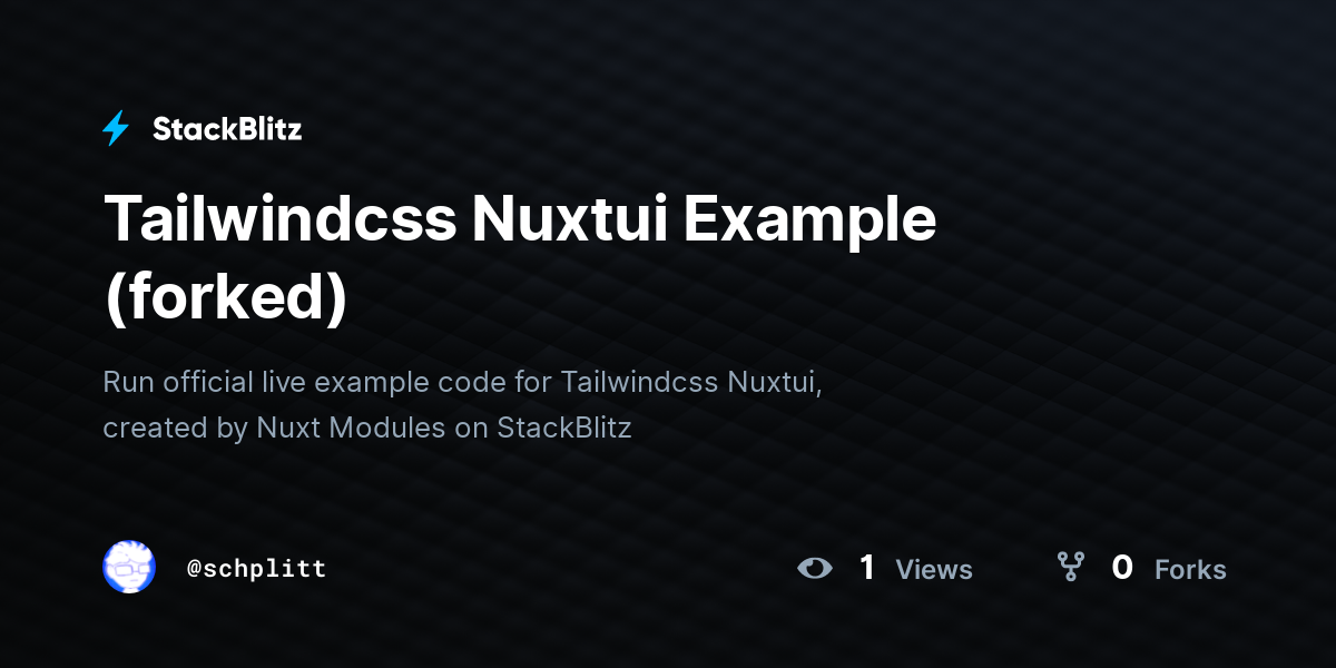 Tailwindcss Nuxtui Example (forked) - StackBlitz