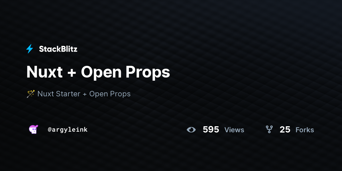 Nuxt + Open Props - StackBlitz