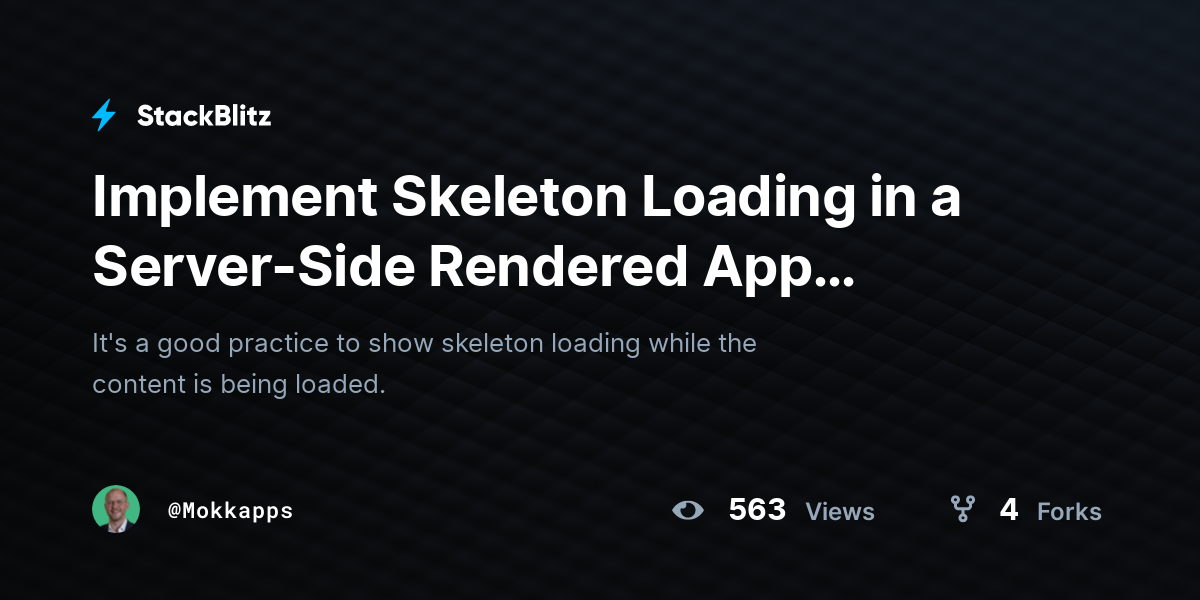 Implement Skeleton Loading in a Server-Side Rendered App (without ...
