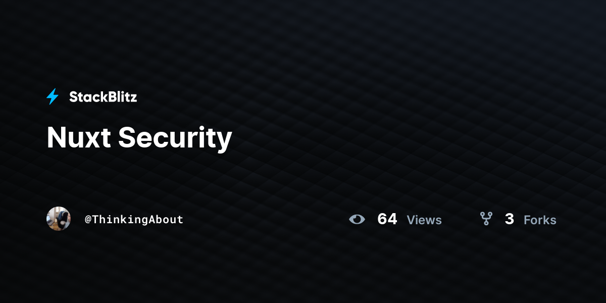 Nuxt Security - StackBlitz