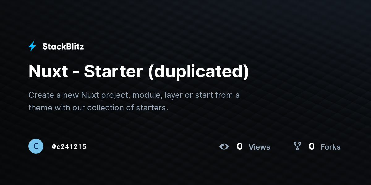 Nuxt - Starter (duplicated) - StackBlitz