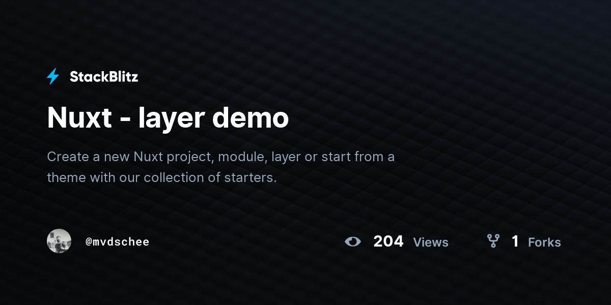 Nuxt - layer demo - StackBlitz