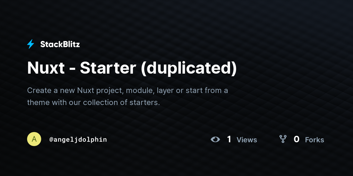 Nuxt - Starter (duplicated) - StackBlitz