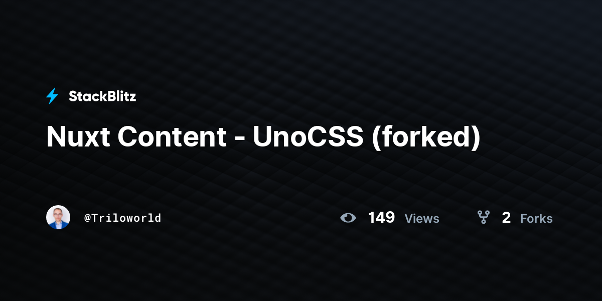Nuxt Content - UnoCSS (forked) - StackBlitz