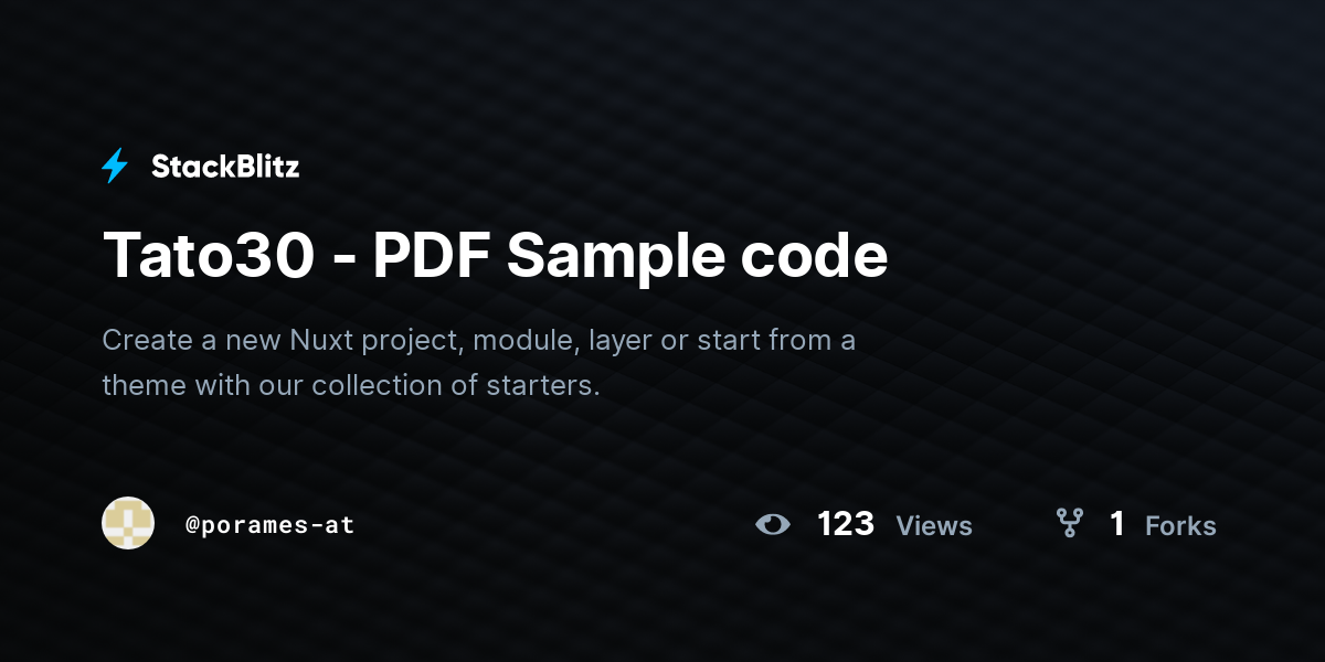 Tato30 - PDF Sample code - StackBlitz