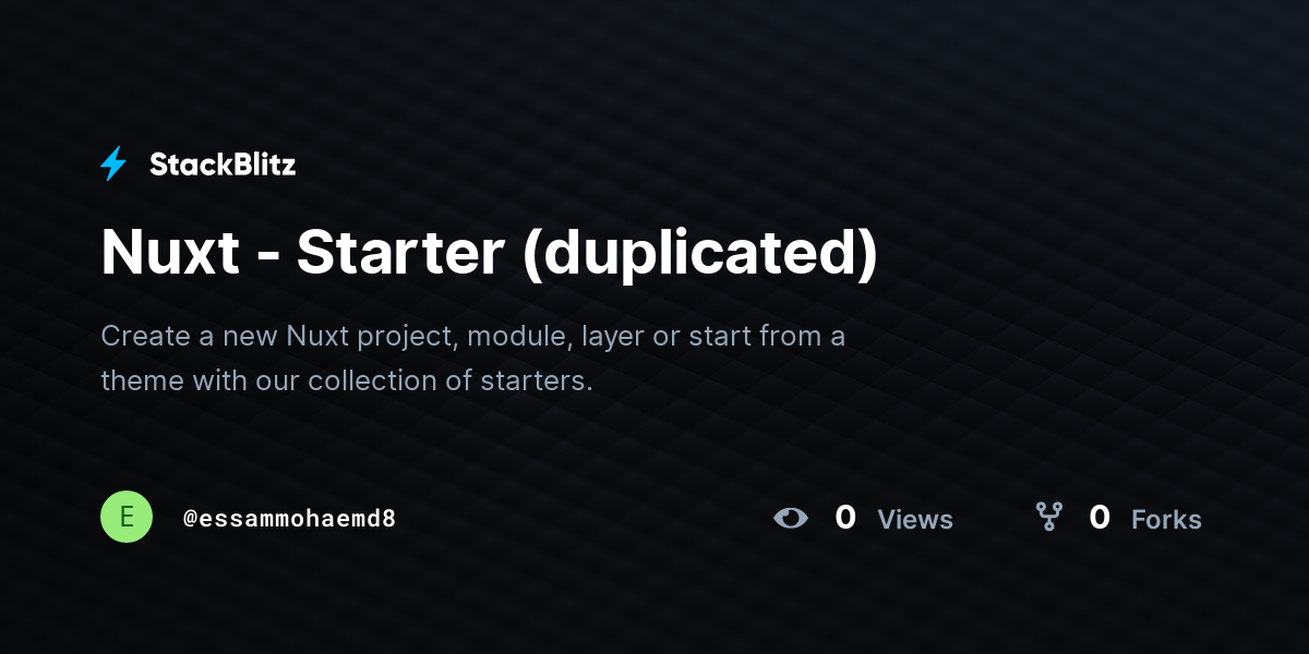 Nuxt - Starter (duplicated) - StackBlitz