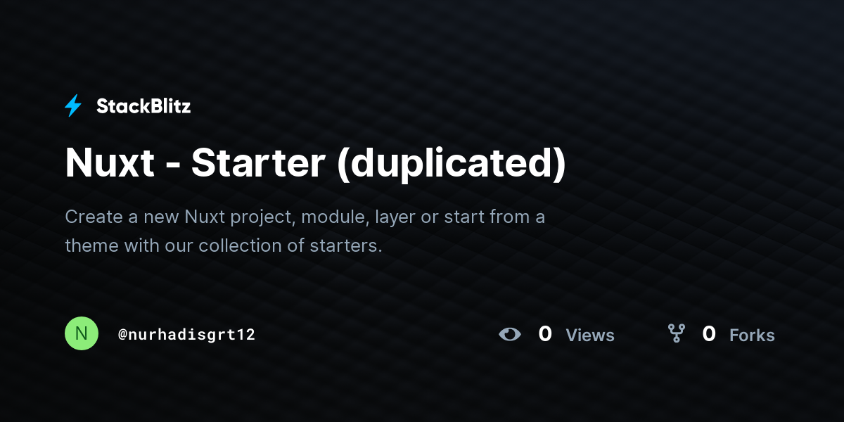 Nuxt - Starter (duplicated) - StackBlitz