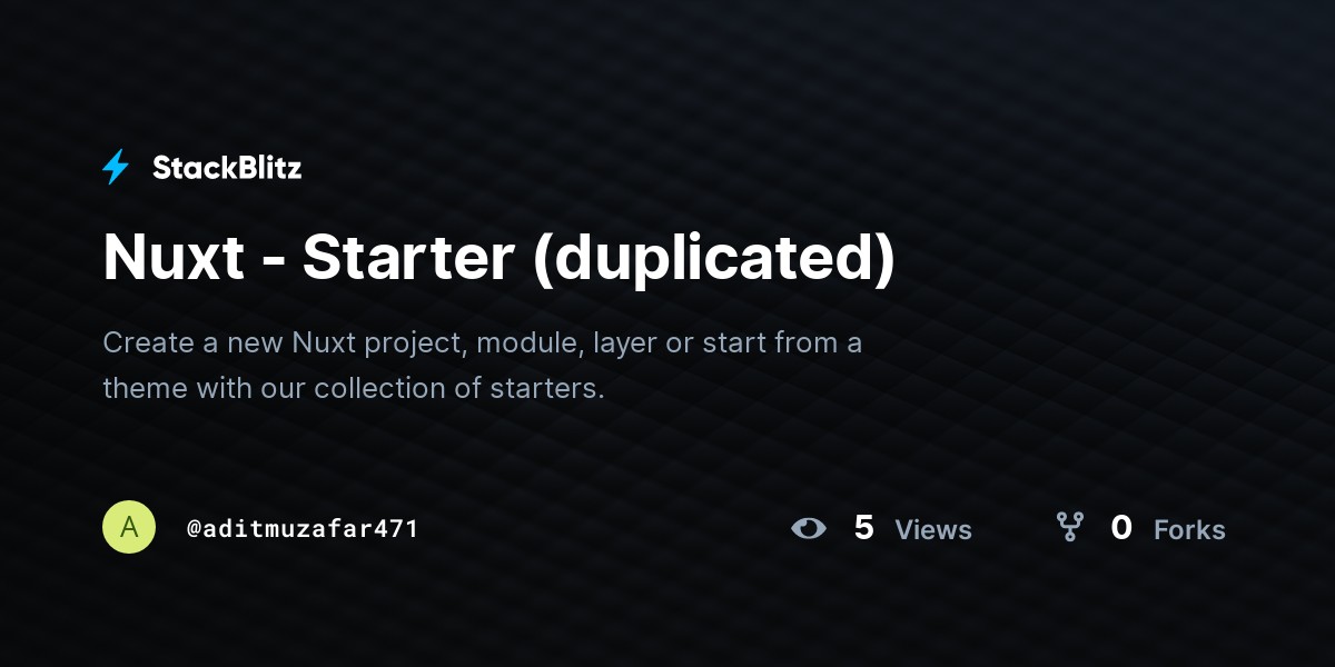 Nuxt - Starter (duplicated) - StackBlitz