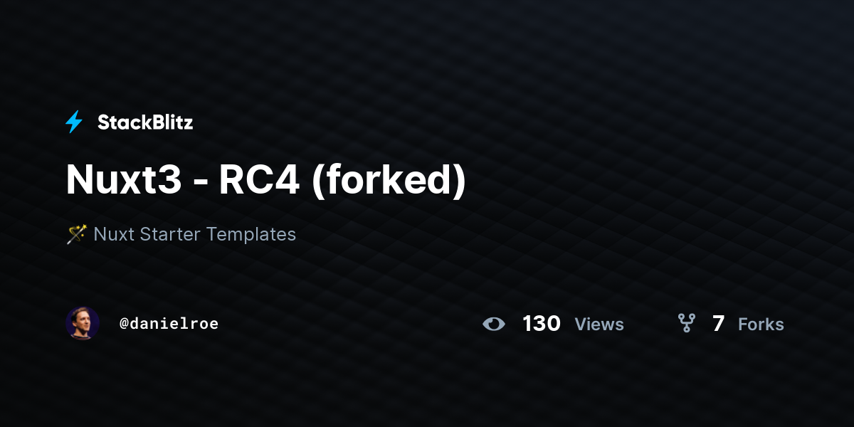 Nuxt3 - RC4 (forked) - StackBlitz