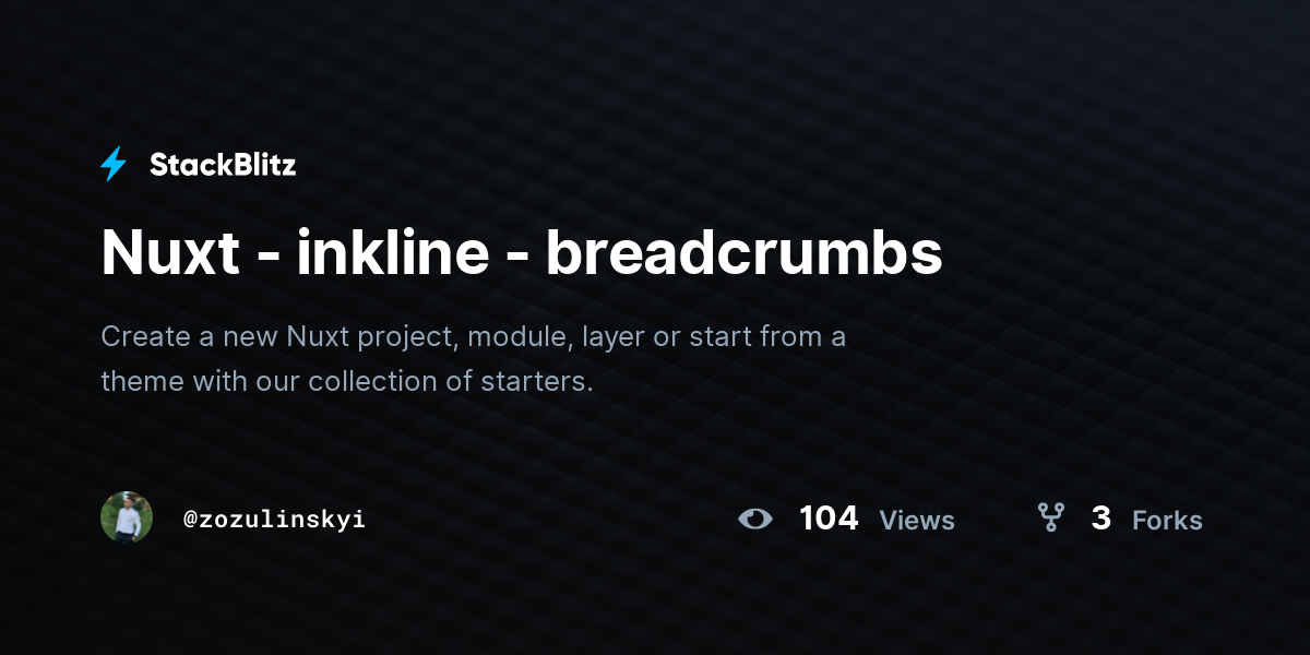 Nuxt inkline breadcrumbs StackBlitz
