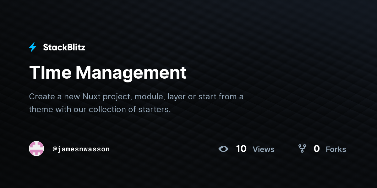 TIme Management - StackBlitz