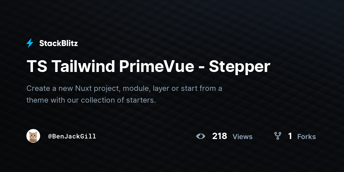 TS Tailwind PrimeVue - Stepper - StackBlitz