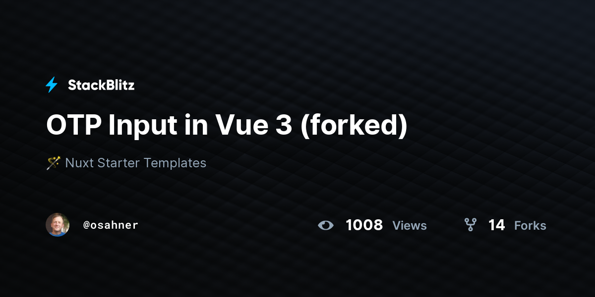 OTP Input in Vue 3 (forked) - StackBlitz