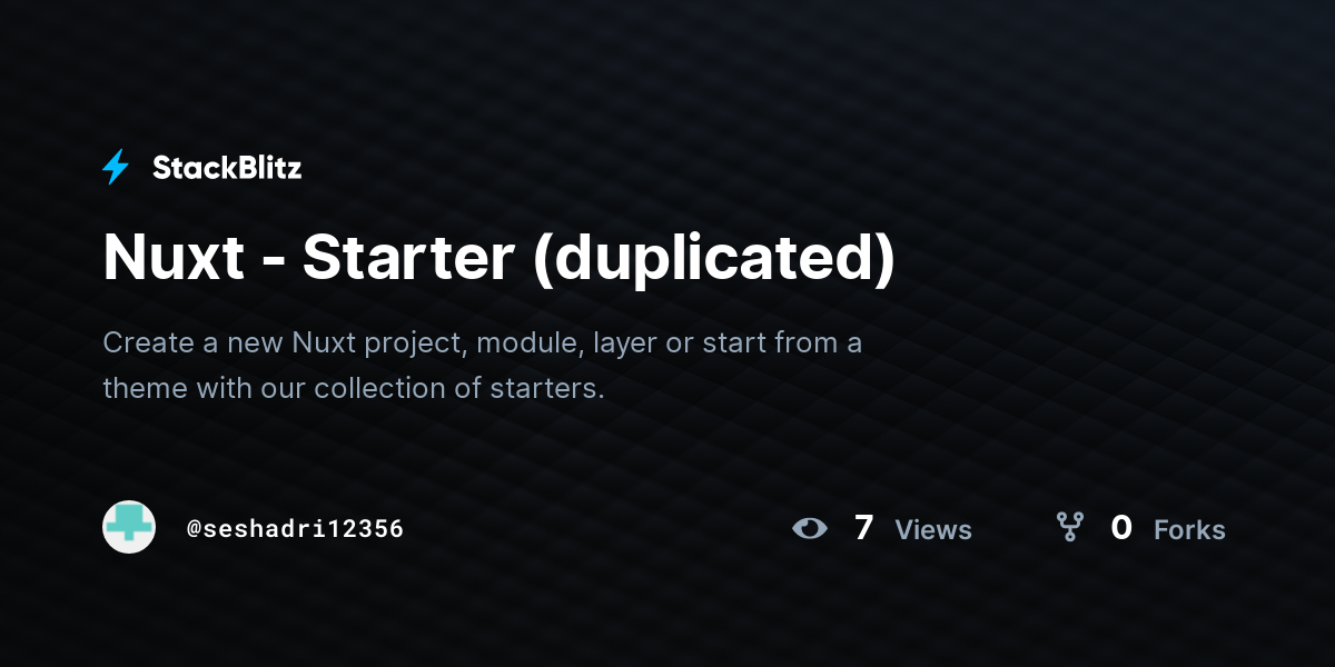 Nuxt - Starter (duplicated) - StackBlitz