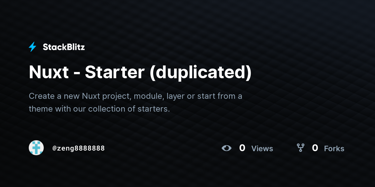 Nuxt - Starter (duplicated) - StackBlitz