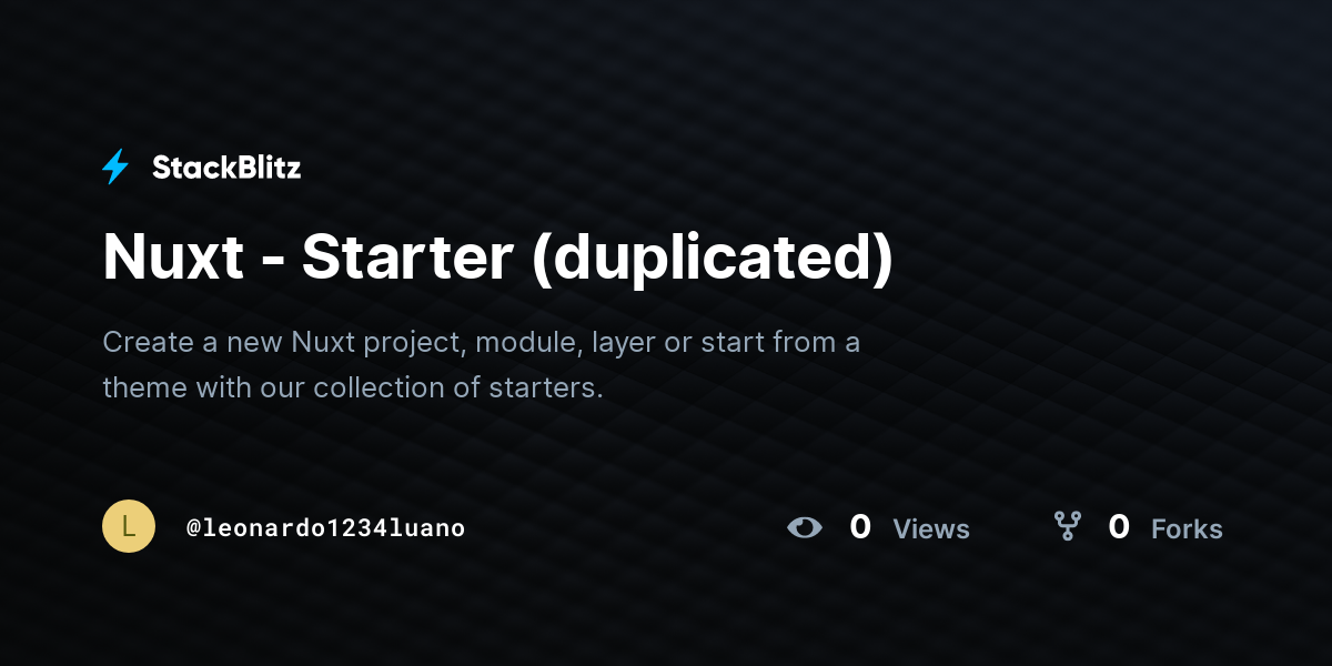 Nuxt - Starter (duplicated) - StackBlitz