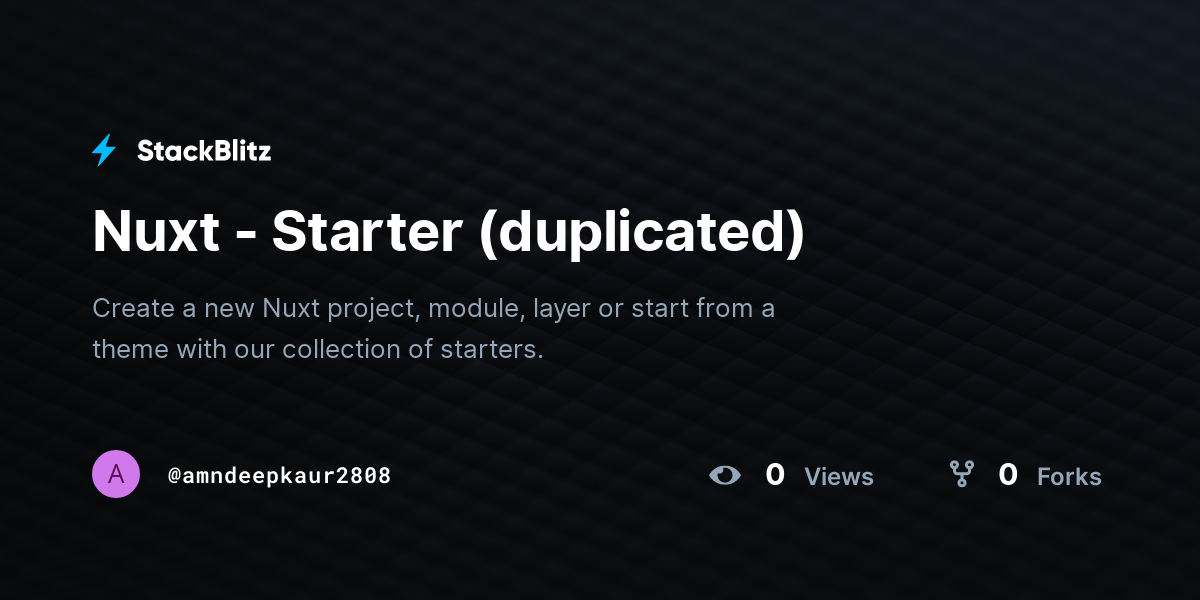 Nuxt - Starter (duplicated) - StackBlitz