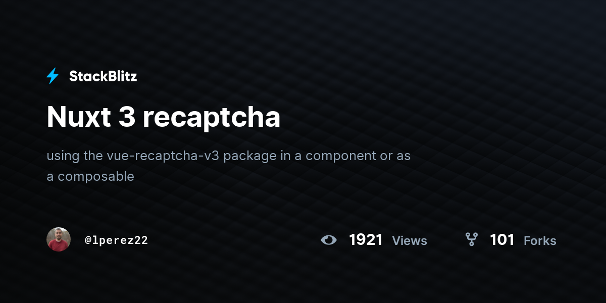 Nuxt 3 recaptcha - StackBlitz