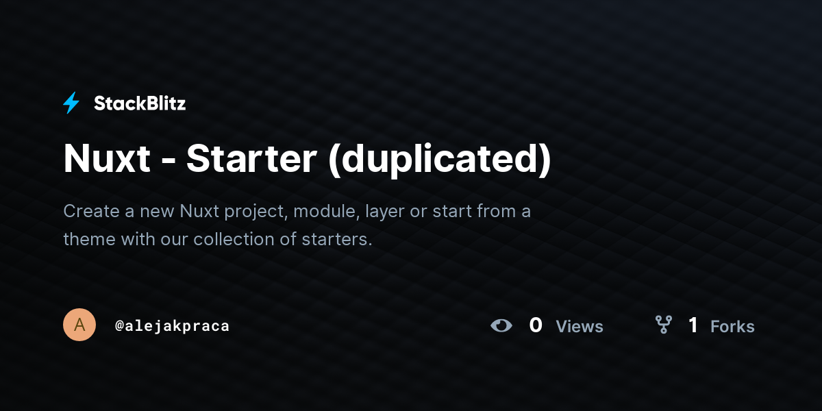 Nuxt - Starter (duplicated) - StackBlitz
