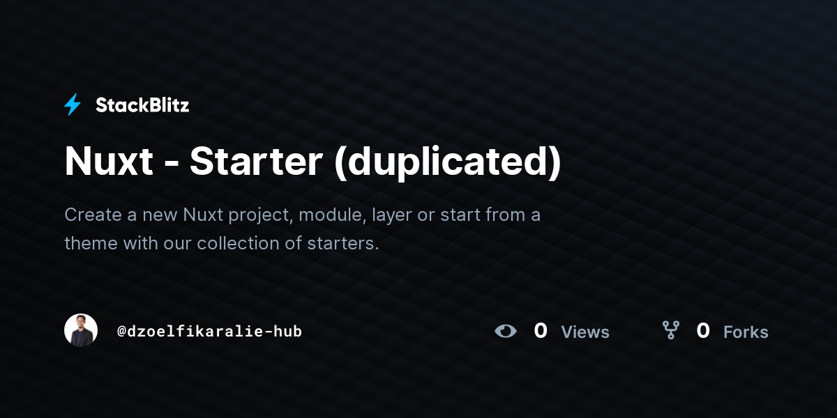 Nuxt - Starter (duplicated) - StackBlitz