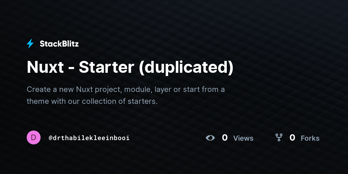 Nuxt - Starter (duplicated) - StackBlitz