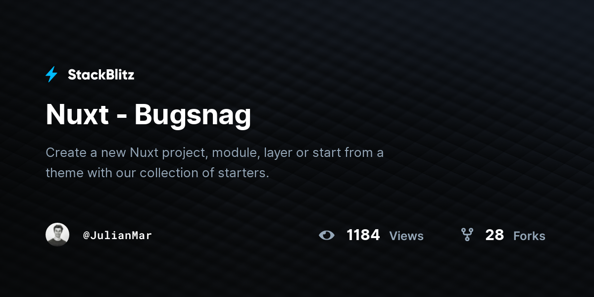 Nuxt - Bugsnag - StackBlitz