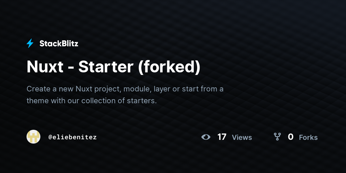 Nuxt - Starter (forked) - StackBlitz