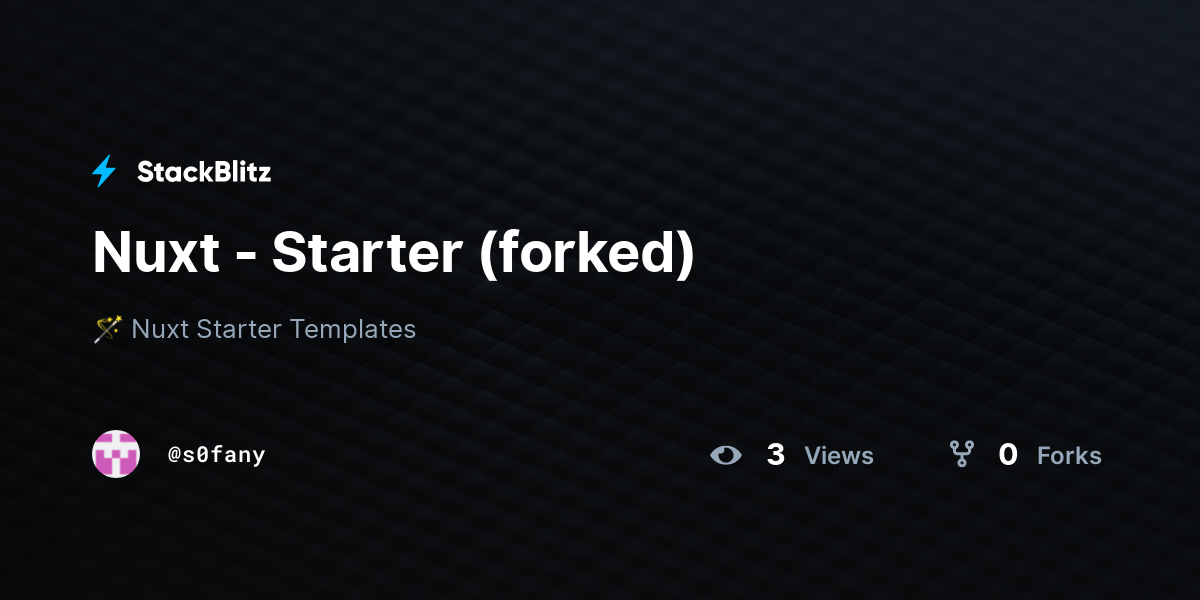 Nuxt - Starter (forked) - StackBlitz