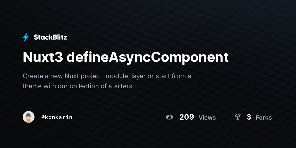 Nuxt3 defineAsyncComponent - StackBlitz
