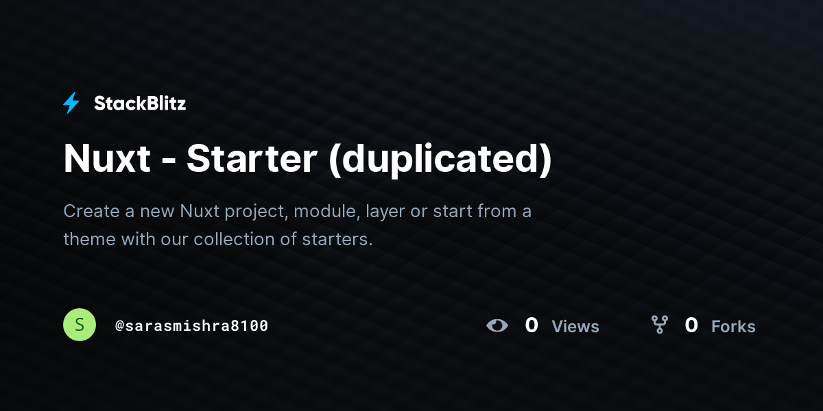 Nuxt - Starter (duplicated) - StackBlitz