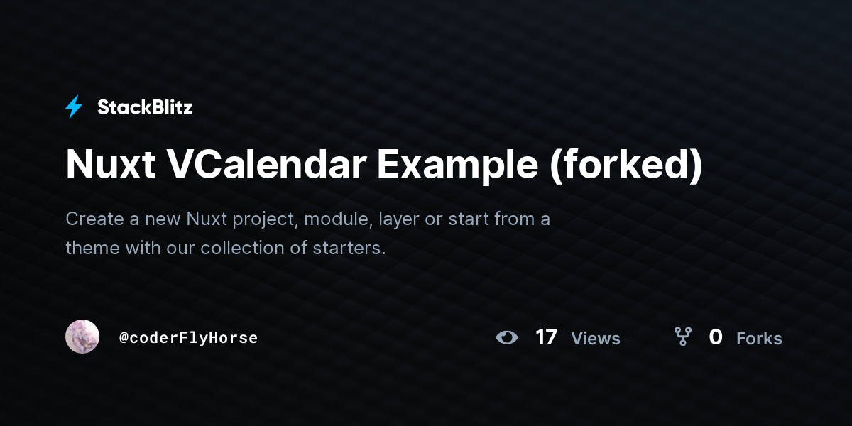 Nuxt VCalendar Example (forked) - StackBlitz